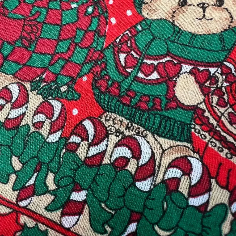 Vintage 1984 Lucy Rigg Teddy Bear Christmas Tablecloth 60